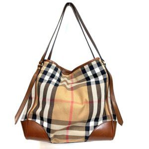 Burberry Emboss Check Canterbury Brown Canvas Tote